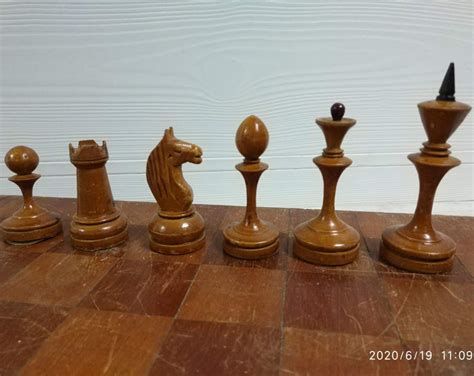 Soviet Chess Set , Old Russian Vintage Wooden Chess Set Ussr,rare Chess ...