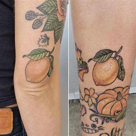 Donovan's Black Label Tattoo - Matching lemon tattoos by Bethany