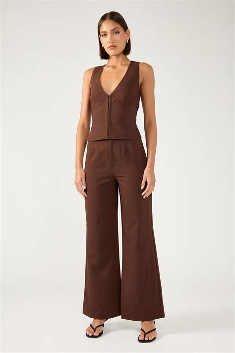 perfect stranger linear luca high waist pant brown