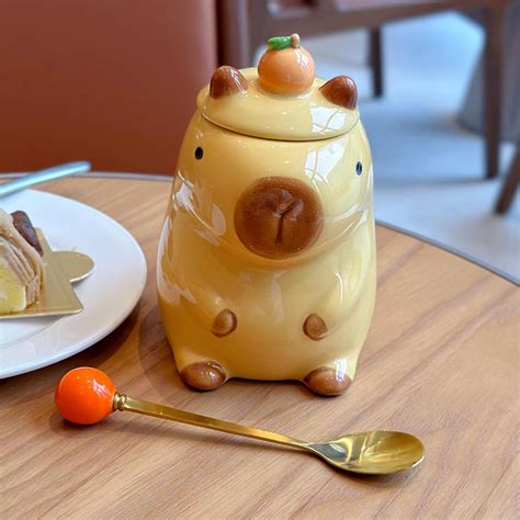 Cute Capybara Ceramic Coffee Mug with Lid on Storenvy
