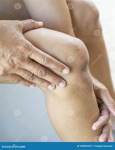 Painful Posture of a Person S Muscles and Knee Joints Stock Image