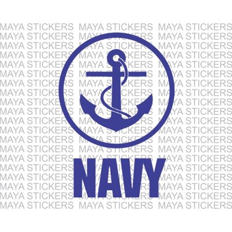 Navy Anchor logo stickers with circular design available in custom ...