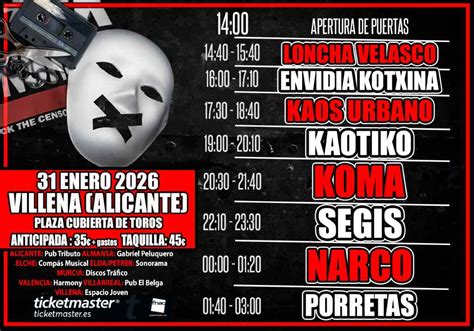 fuck censorship  horarios oficiales del festival en villena