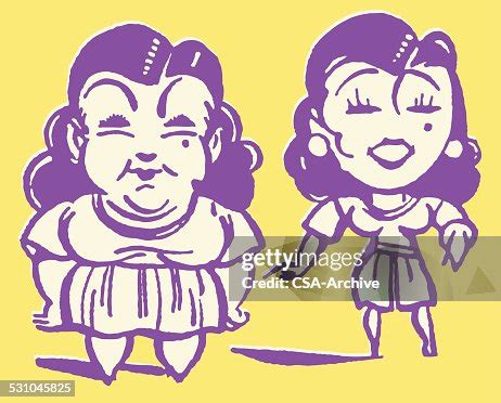 large woman   small woman high res vector graphic getty images