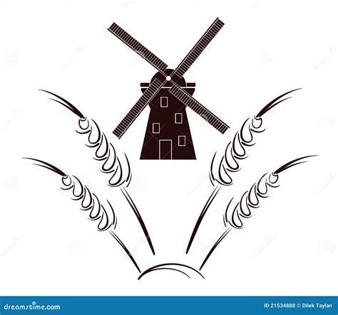 wheat  windmill stock vector illustration  tractor