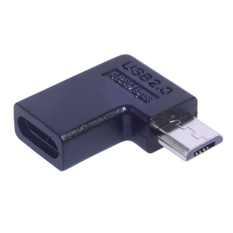 Угловой адаптер типа C с разъемом 90 градусов на разъем Micro USB ...
