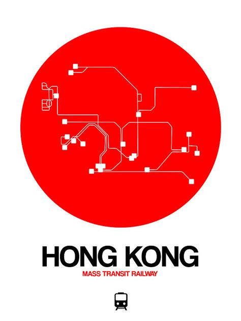 Hong Kong Red Subway Map Digital Art by Naxart Studio - Fine Art America