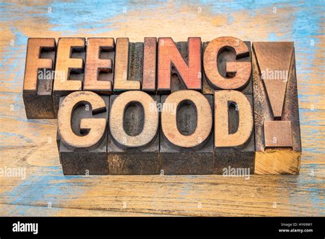 feeling good positive words  vintage letterpress wood type printing