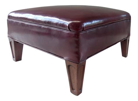 Burgundy Leather Ottoman Coffee Table
