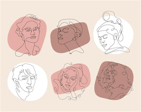 rostros de personas abstractas vector premium