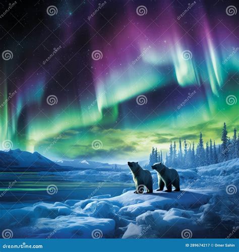 Majestic Display Of Nature's Beauty With Polar Bears And Penguins