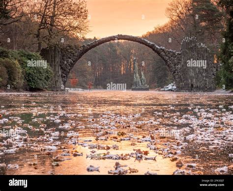 Kromlau Bridge Germany 4K Wallpaper