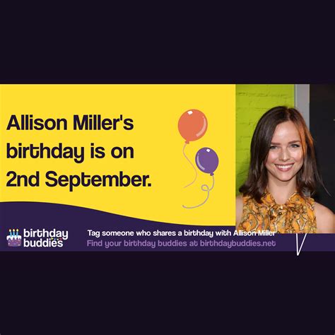 Allison Miller's birthday is 2nd September 1985