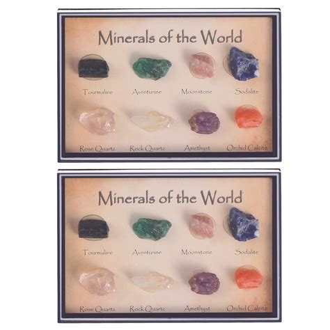 2 Boxes Mineral Specimen Gemstones Ore Identification Mineral ...