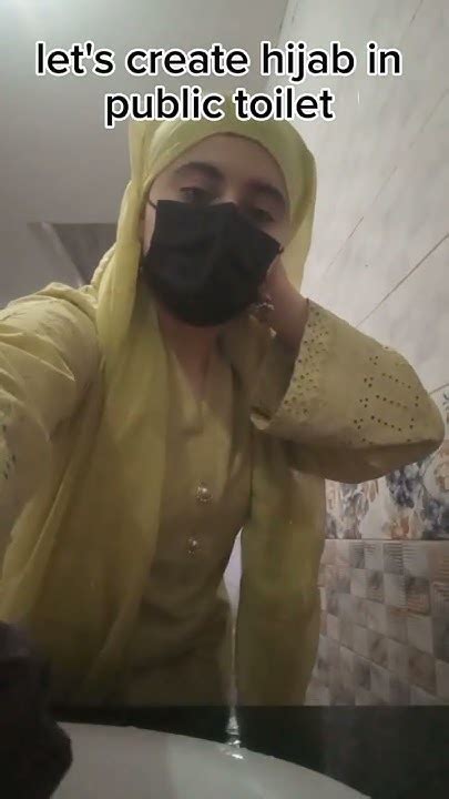 Hijab tutorial in public toilet during trip #hijab #hijabtutorial #