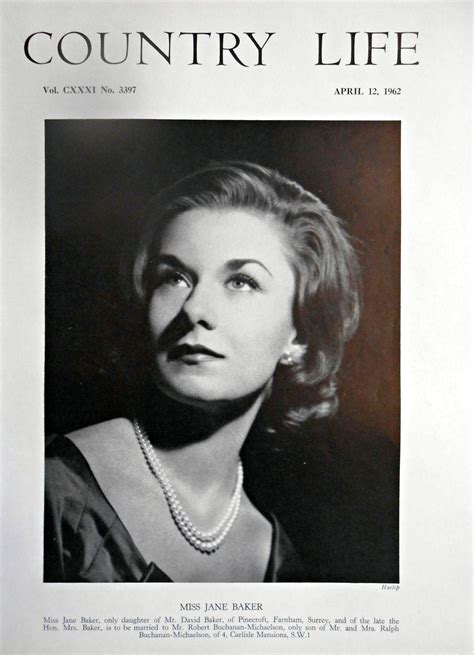 Miss Jane Baker Country Life Magazine Portrait April 12, 1962 Vol. CXX