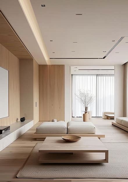 Premium Photo | Beautiful interior design in minimalist japanese style