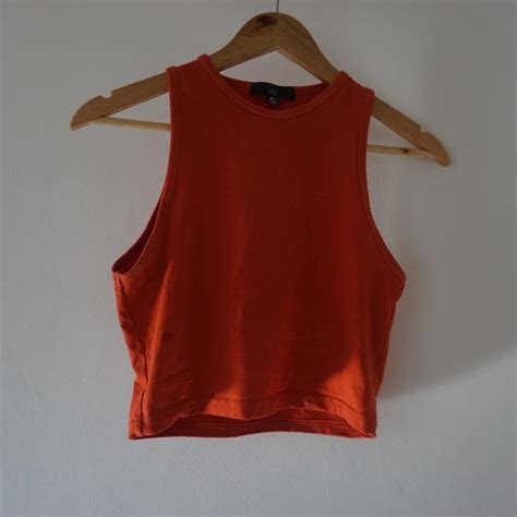 missguided womens orange crop top depop