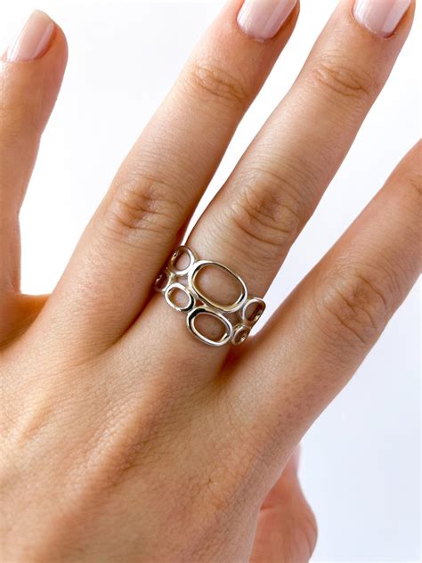925 Sterling Silver Adjustable Ring Silver Rings Statement - Etsy UK