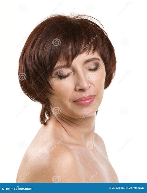 Retrato De Uma Mulher Madura Imagem de Stock - Imagem de cabelo, corpo