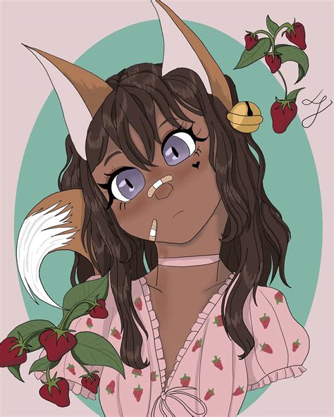 Strawberry fox by FruityFoxUwU on DeviantArt