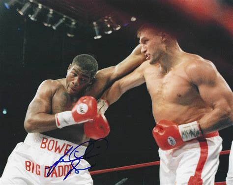 Autographed RIDDICK BOWE 8X10 Boxing photo - Main Line Autographs