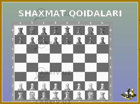 Shaxmat o`yini - Jismoniy tarbiya - Slaydlar