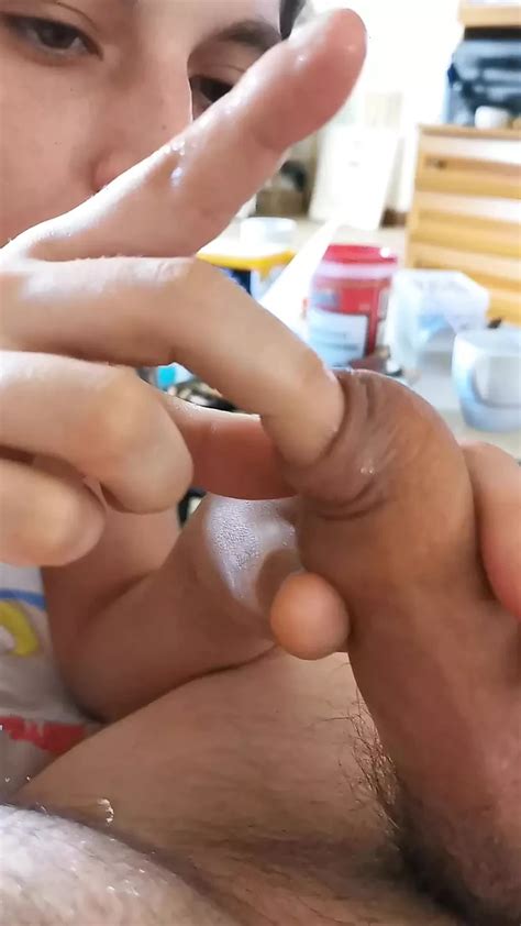 I Play Slowly with His Foreskin I Use My Partner's Friend's Cock Cock