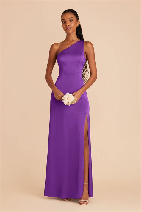 Kira Amethyst Matte Satin Bridesmaid Dress | Birdy Grey