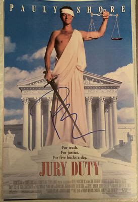 pauly shore signed   poster jury duty proof ebay