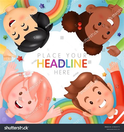 3d Vector Kids Banner Children Advertising Stock Vector (Royalty Free