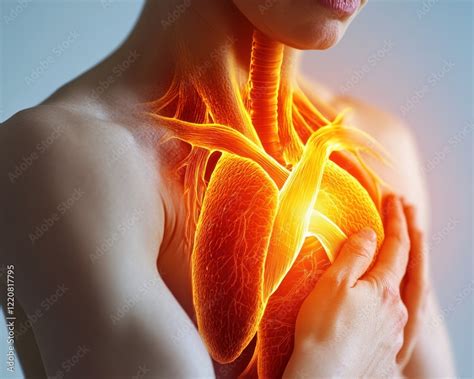 urgent medical visualization dramatic clear image  chest pain caused