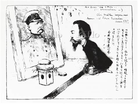 ビスマルクを崇拝する伊藤博文を描いた風刺画 [34948096]のアート作品 - アフロ