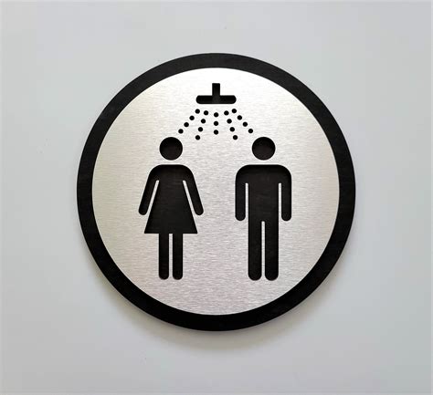 Shower room sign all gender shower door sign shower room signage for