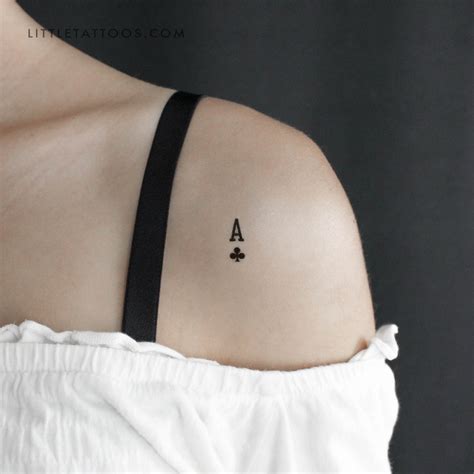 Small Ace Of Clubs Temporary Tattoo - Set of 3 – Little Tattoos