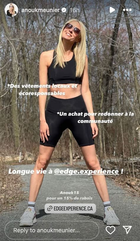 Anouk Meunier partage une photo d'elle en vêtements de sport pour une