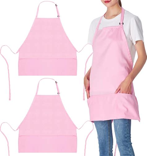 Amazon.com: Jubatus 2 Pack 100% Cotton Aprons with 2 Pockets Cooking