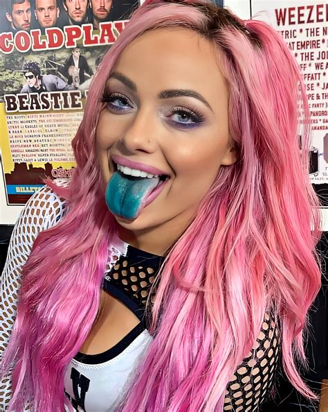 Liv Morgan with pink hair and blue tongue : r/LadiesOfWrestling