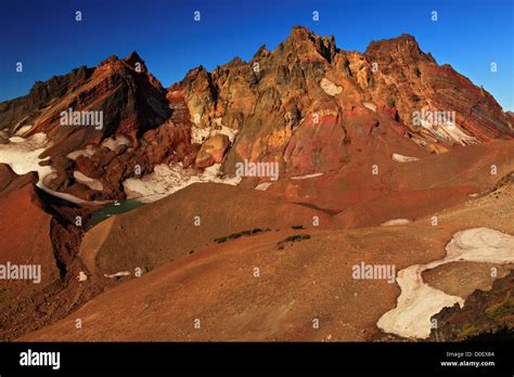broken top mountain eroded extinct stratovolcano  eastern slopes