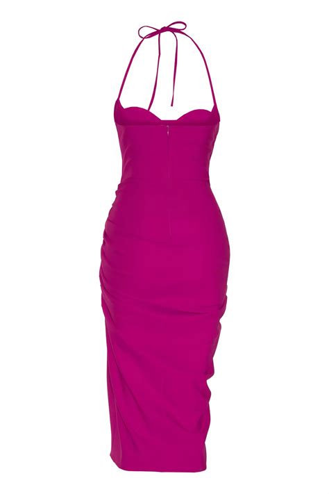 Fuchsia Crepe Sleeveless Maxi Dress | Fuchsia Dresses | KeiKei