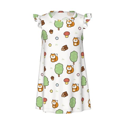 Daiia Tree Squirrel Girls Nightgowns, Unicorn Nightgown Princess Pajama