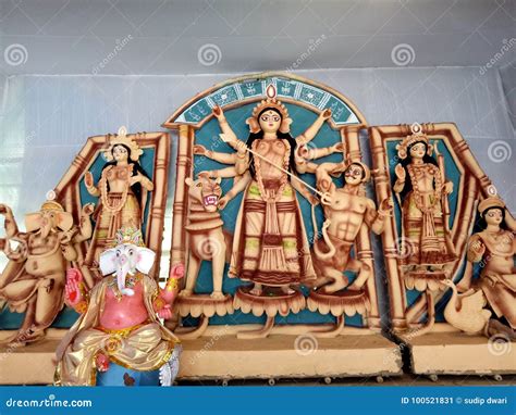 Ma Durga idol thakur stock image. Image of madebymud - 100521831