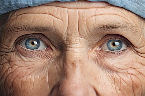 premium ai image close   wrinkled face macro view