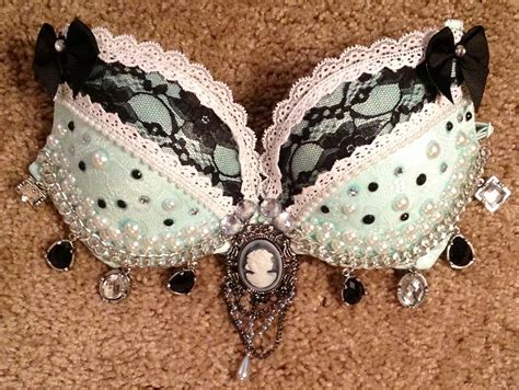 elegant white bra  pink  black lace gothic lingerie fashion