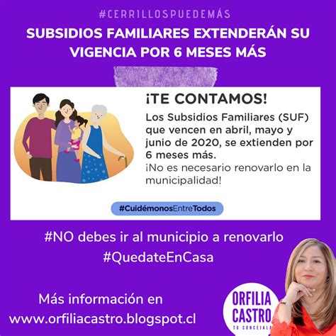 ORFILIA CASTRO: Subsidio Único Familiar: Extiende por 6 Mese el Beneficio