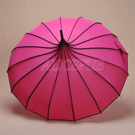 Hot Pink Pagoda Umbrella, Bridal Umbrella Parasol, Wedding Umbrella, Waterproof Rain Umbrella ...