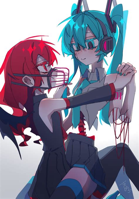 hatsune miku and kasane teto (vocaloid and 1 more) drawn by ksn_htn