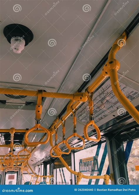 Hang on Public Transportation for Standing People Stock Photo - Image