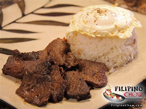 Tapsilog (Beef Tapa with Garlic Fried Rice and Fried Egg) - Filipino Chow