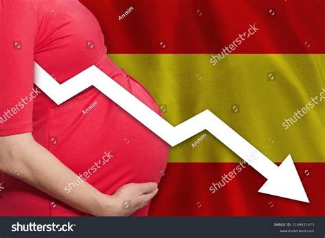 spanish pregnant woman  spanish flag stock photo